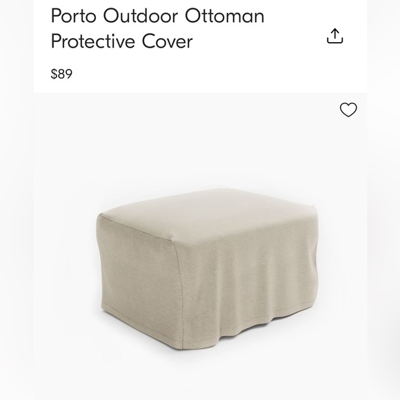 NWT Porto Outdoor Ottoman Cover from West Elm - Picture 1 of 2
